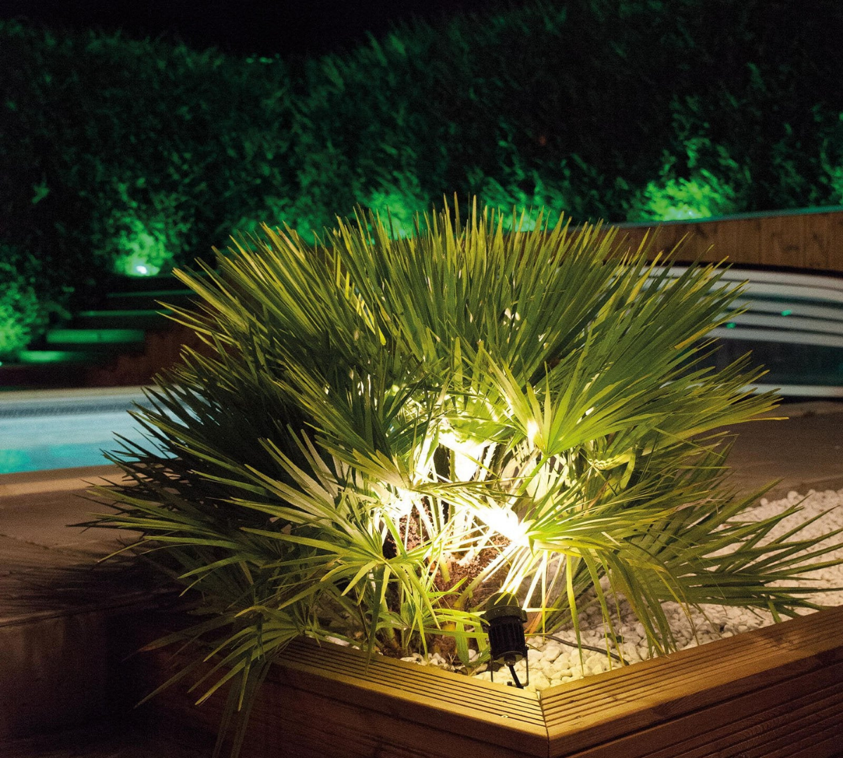 Piquet avec plante suspendue LED