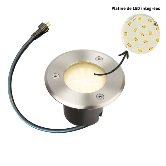 Spot Led intégrées encastrable SOL–GL15BC - 230V - Ø 10 cm- Blanc chaud 3000K° - 500 lumens - Lumihome-France.com