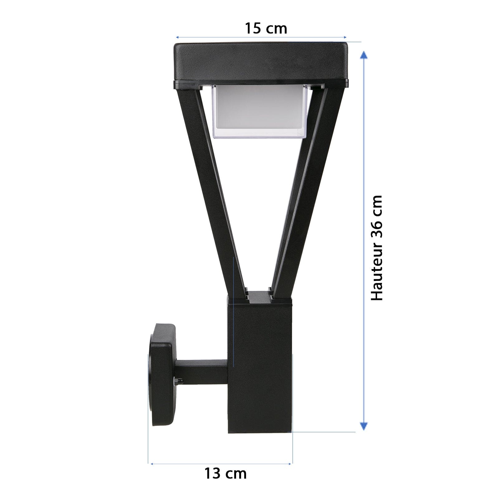 LUXOR Solar Led Wandleuchte für den Außenbereich - Bewegungsmelder - 3 Lichtmodi - 75 bis 600 Lumen - Lumihome-France.com