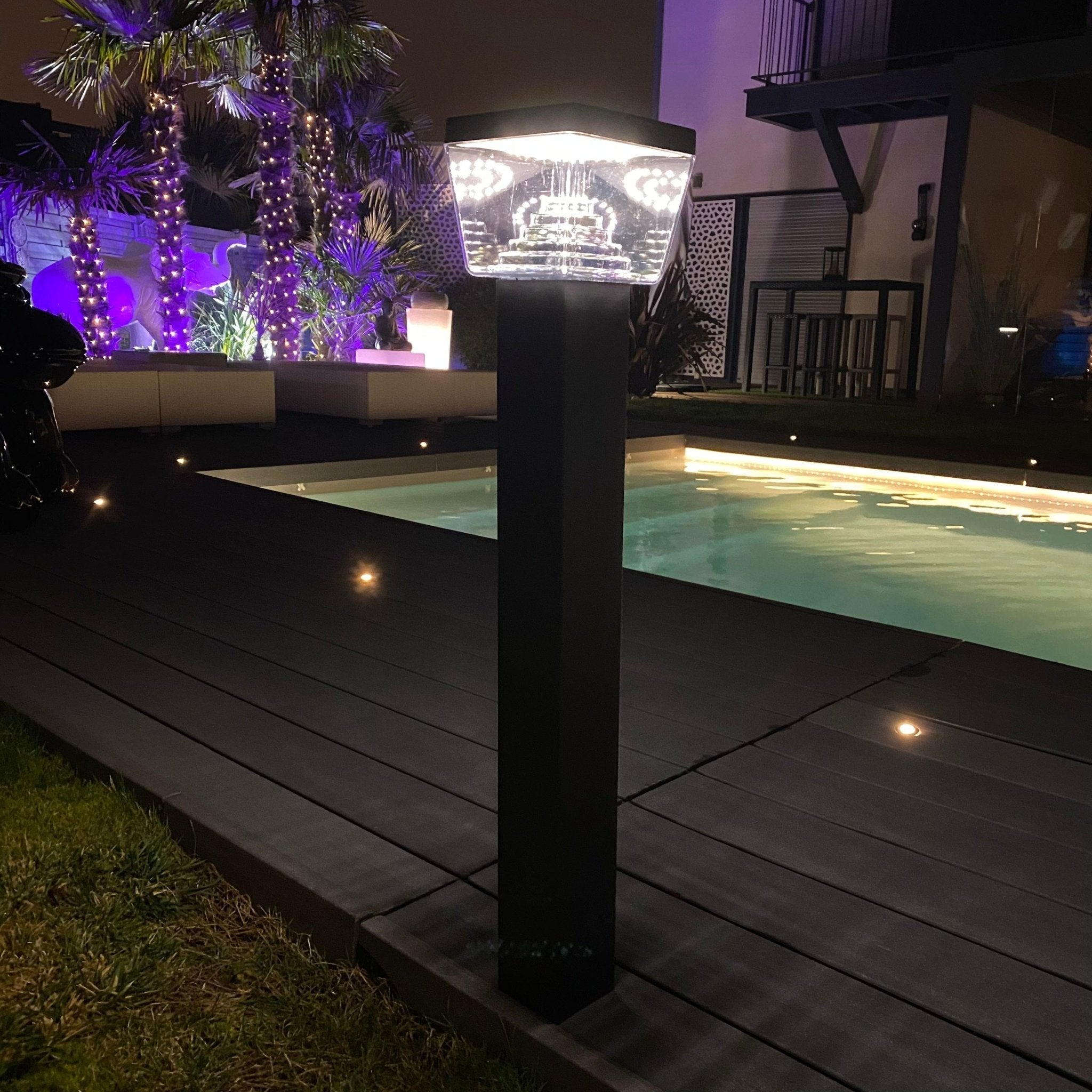 Solar Led Poller LIBERTY - Bewegungsmelder - 3 Beleuchtungsmodi - 75 bis 600 Lumen - Lumihome-France.com