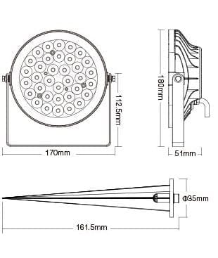 Spot Led mit Spieß RGB/CCT verbunden 15W - 230V - Ø 17 cm - Ferngesteuert - Lumihome