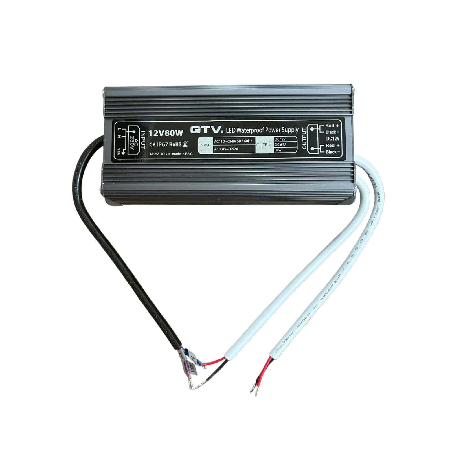 Transformator 12V LD_WZA80W-NW - AC/DC - Max 80W - IP67 - Lumihome-Deutschland.com