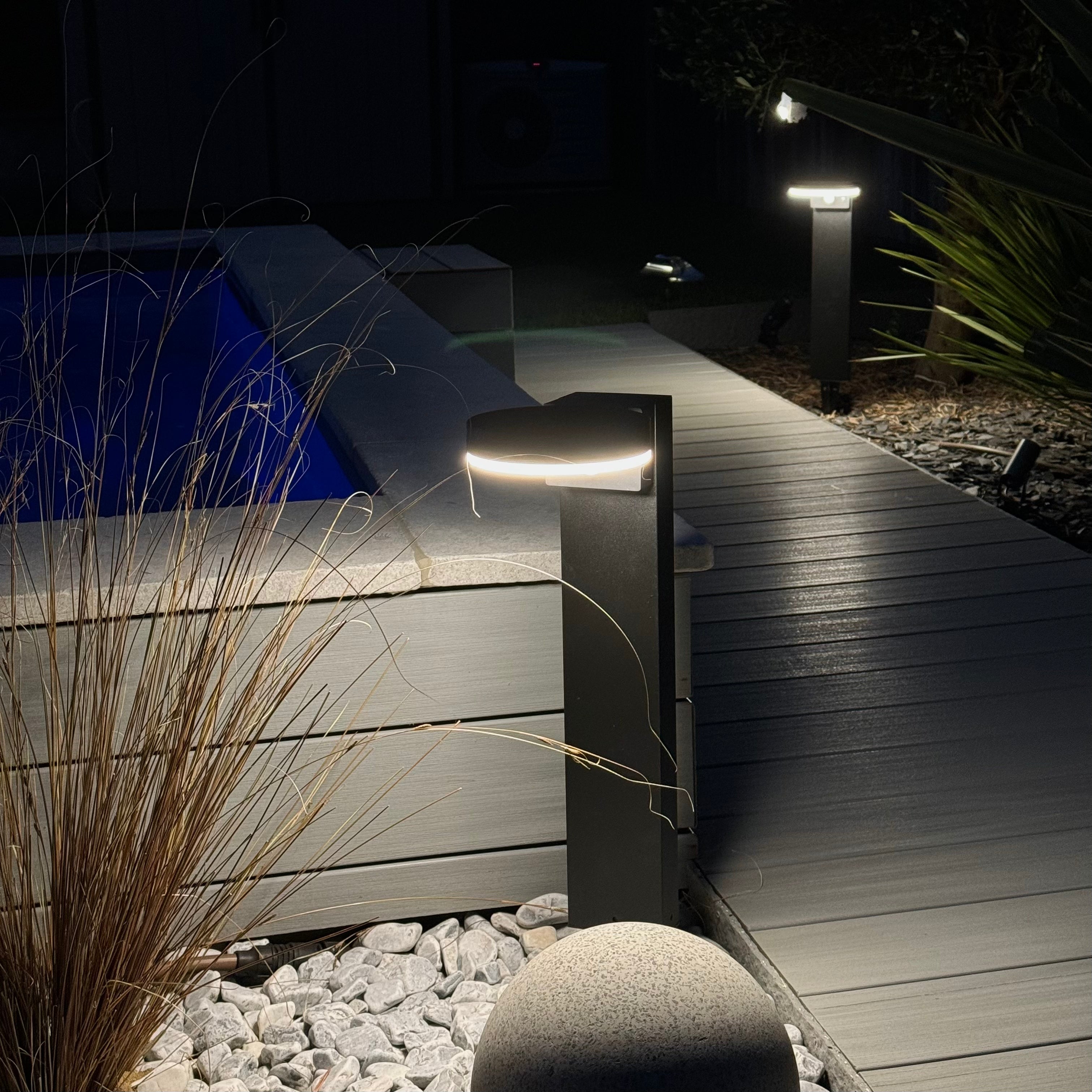 DAYTONA Led solar bollard - Motion detector - 3 lighting modes 100 to 1000 lumens