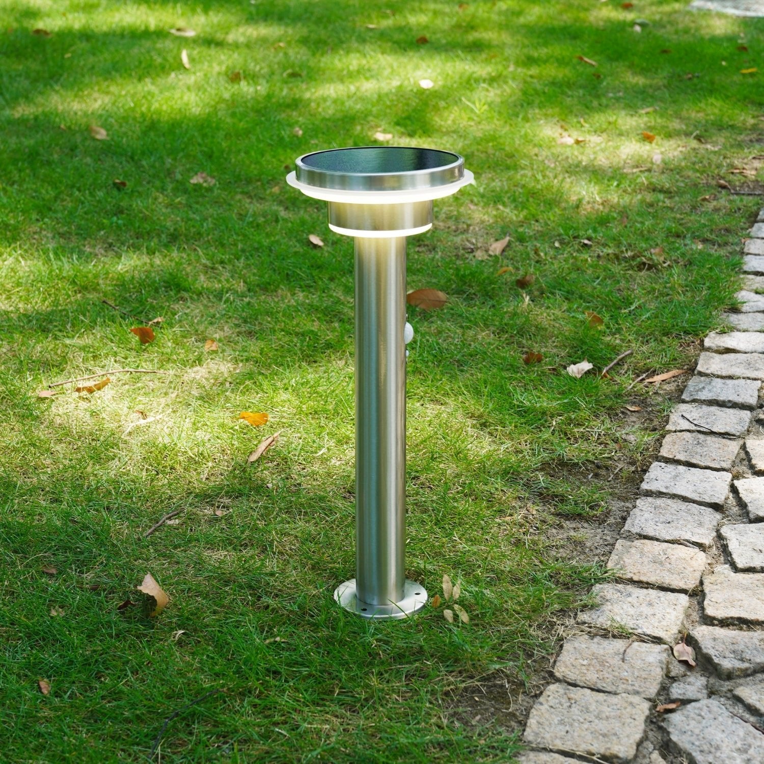 GENOVA solar Led bollard - Motion detector - 3 lighting modes 100 to 1000 lumens - Lumihome