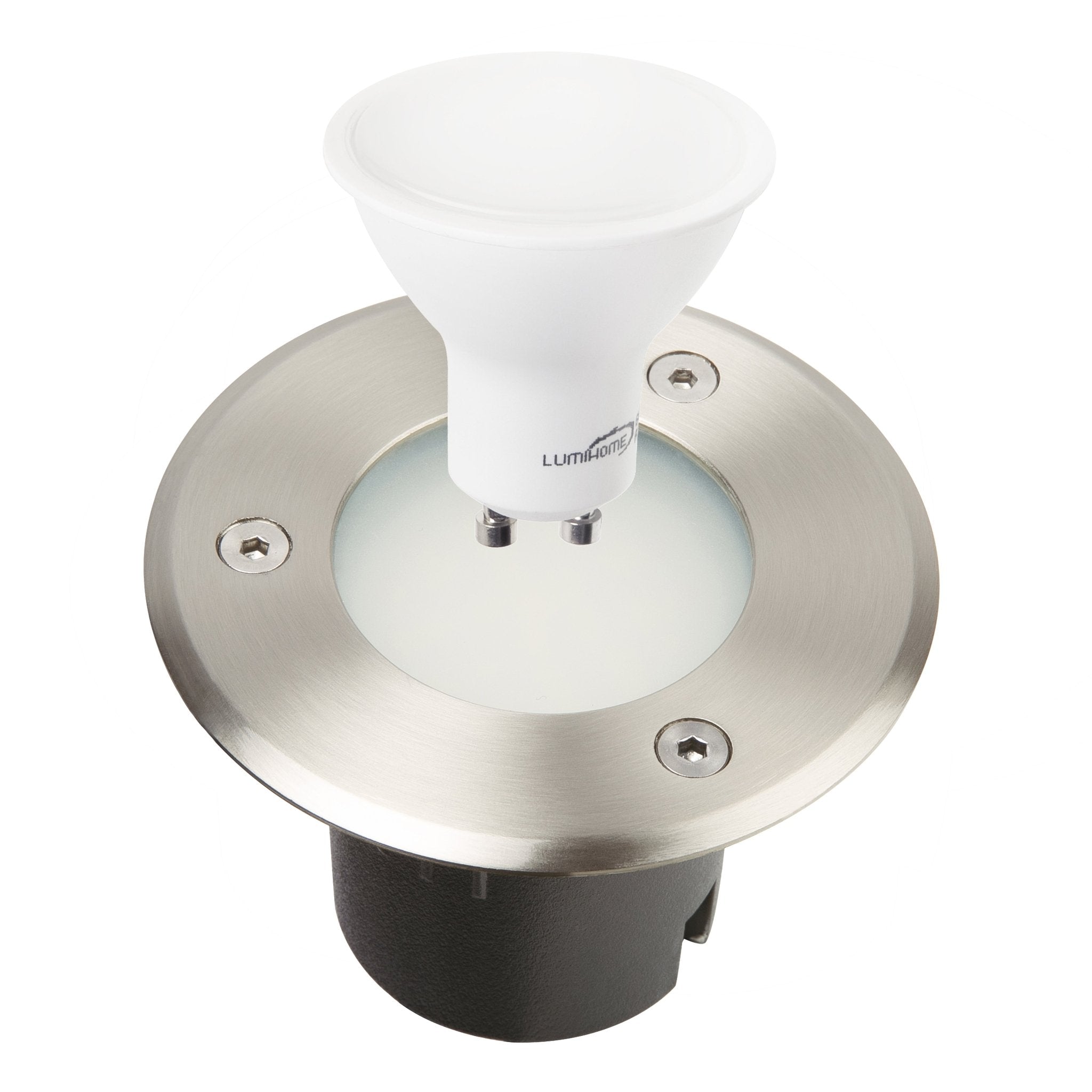 GU-SOL28 round stainless steel recessed spotlight - 230V - Ø 10 cm - GU10 socket - Lumihome