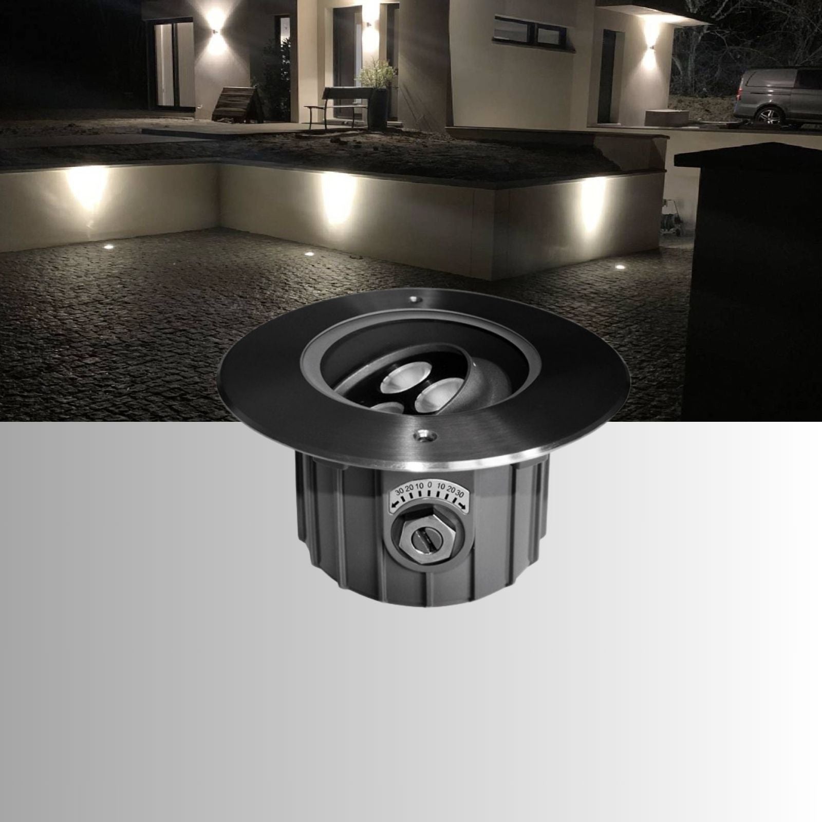 Outdoor recessed led spotlight SOL-GA9 - 230V - Adjustable Led - Ø 16 cm - 500 lumens - Lumihome