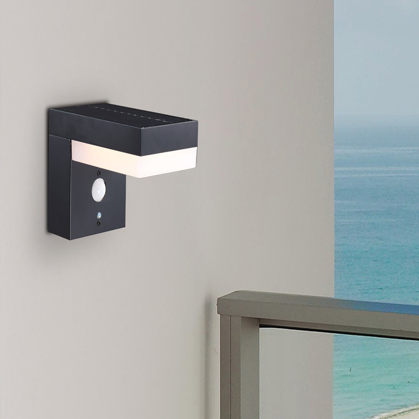 VENUS Solar outdoor Led wall lamp - Motion detector - 3 lighting modes 75 to 600 lumens - Lumihome-France.com