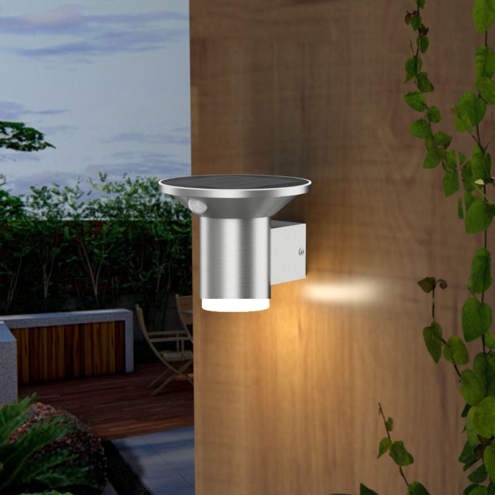 SYDNEY Solar Led Wall Light - Motion detector - 3 lighting modes - 75 to 500 lumens - Lumihome-France.com