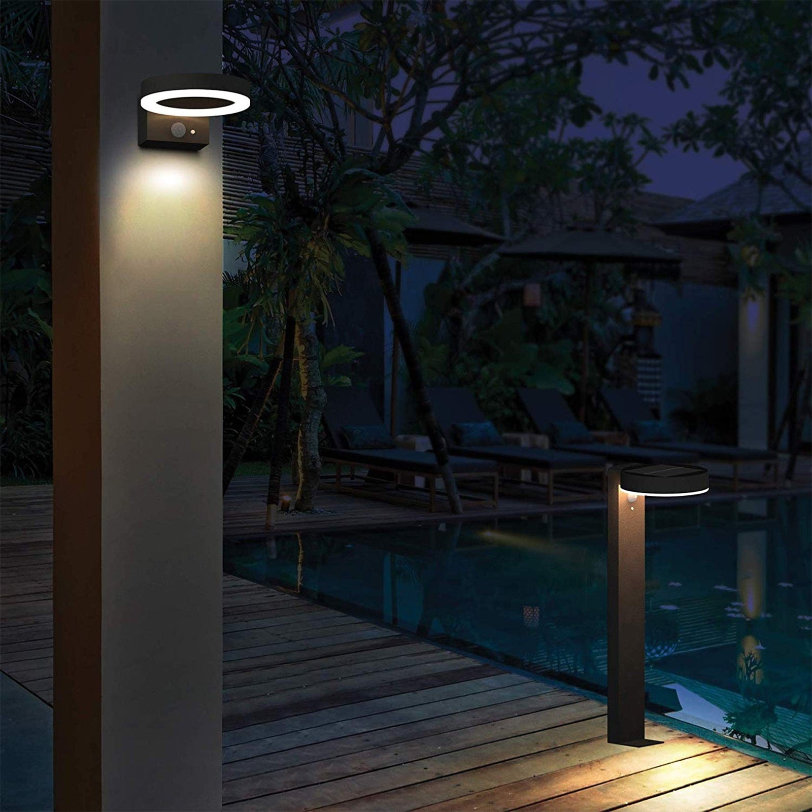 Led solar bollard DAYTONA - Motion detector - 3 lighting modes - 75 to 600 lumens - Lumihome-France.com