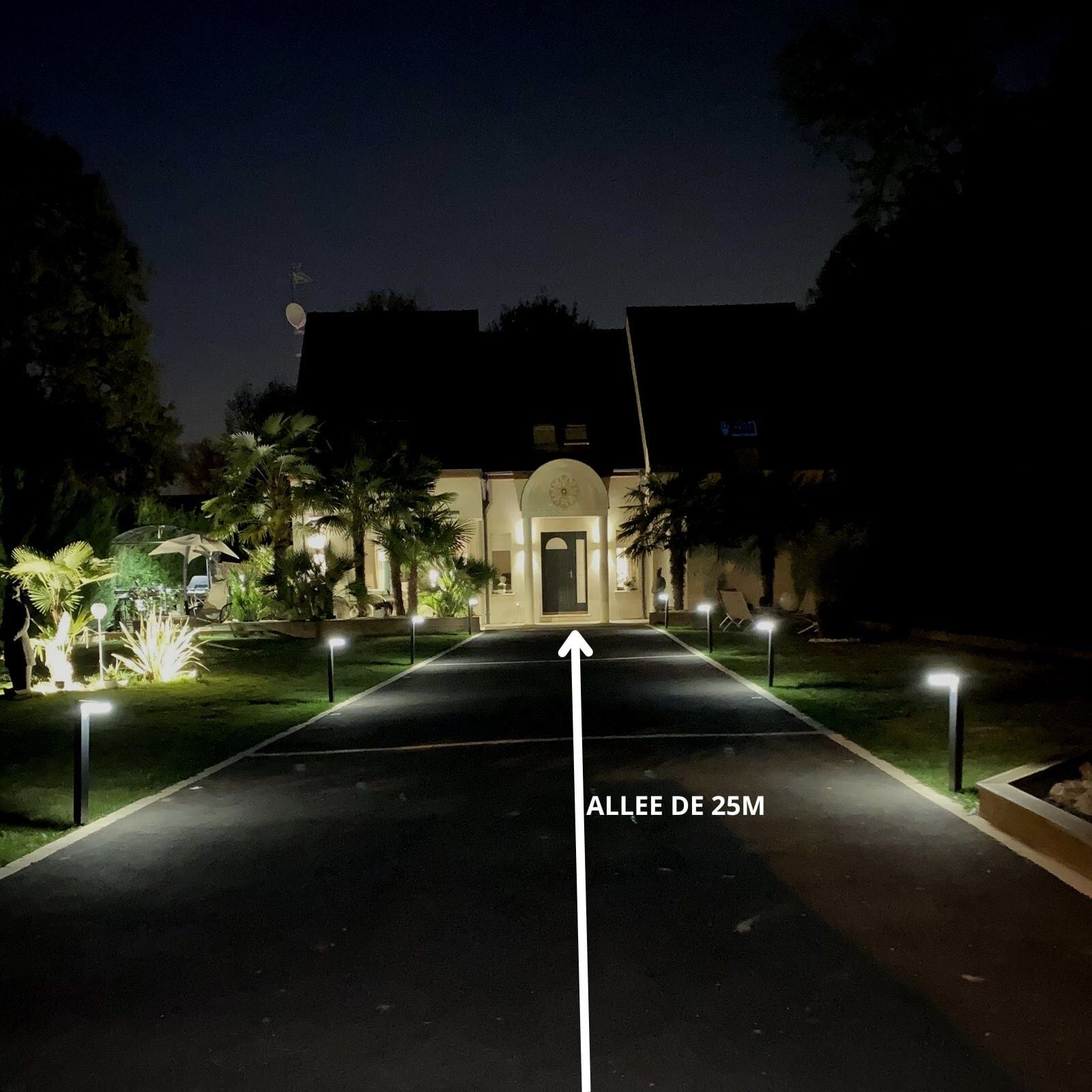 VENUS Solar Led Bollard - Motion detector - 3 lighting modes 75 to 600 lumens