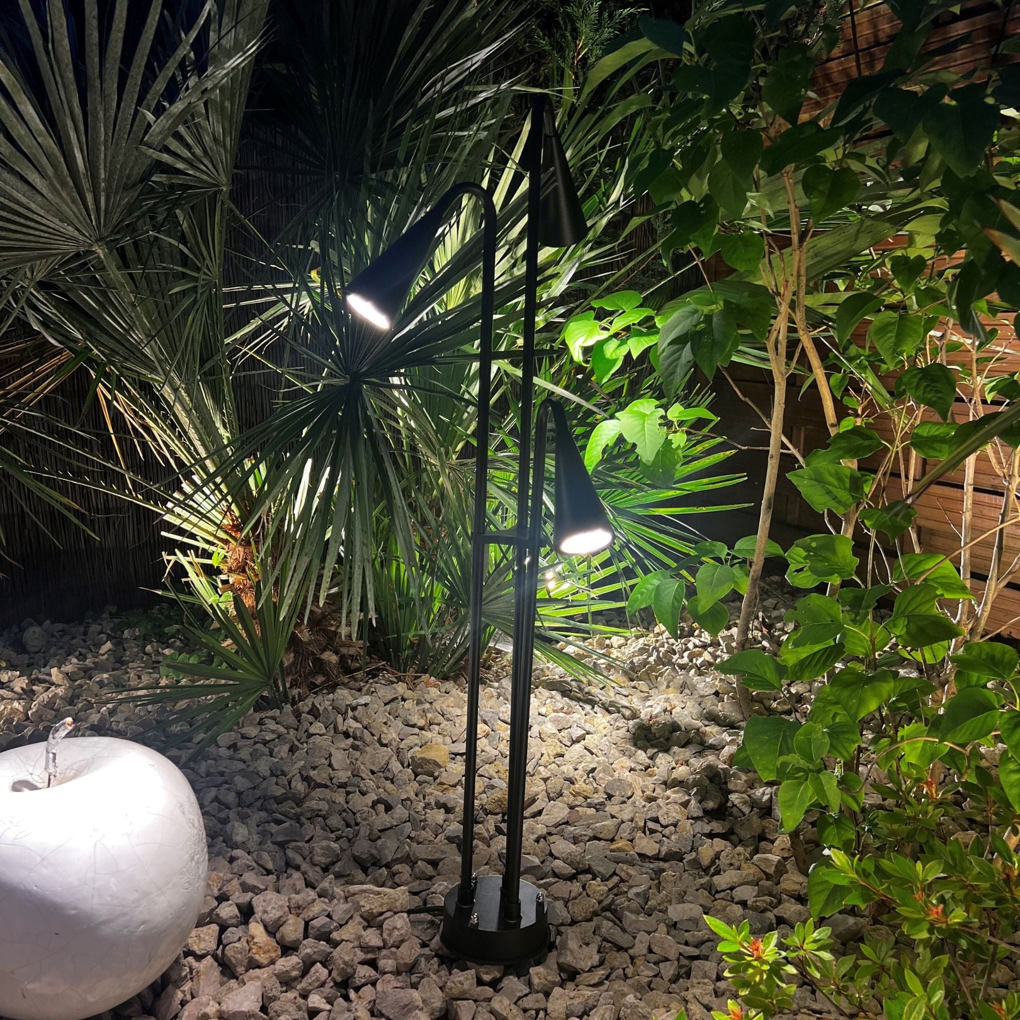 EQUINOXE outdoor table lamp - 12V AC- Black - 3 x GU5.3 - IP23 - Bulbs not included - Lumihome-France.com