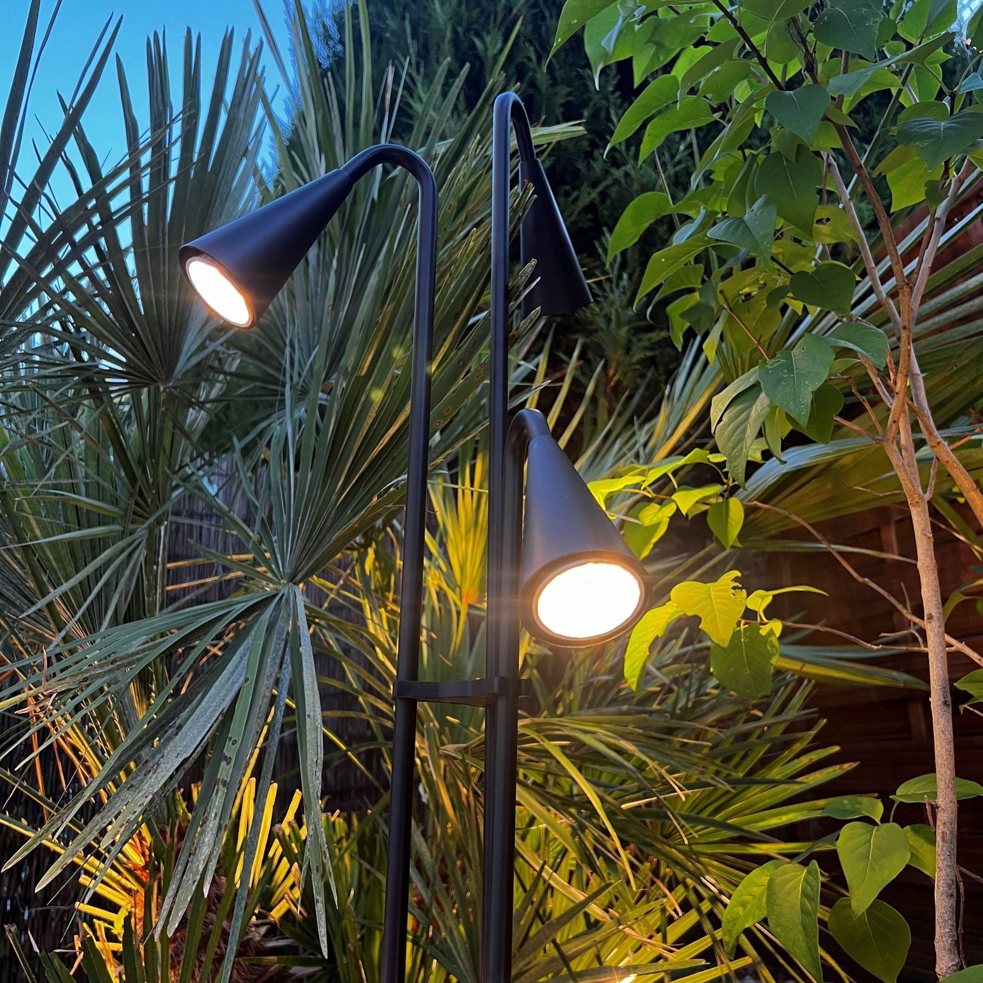 EQUINOXE outdoor table lamp - 12V AC- Black - 3 x GU5.3 - IP23 - Bulbs not included - Lumihome-France.com