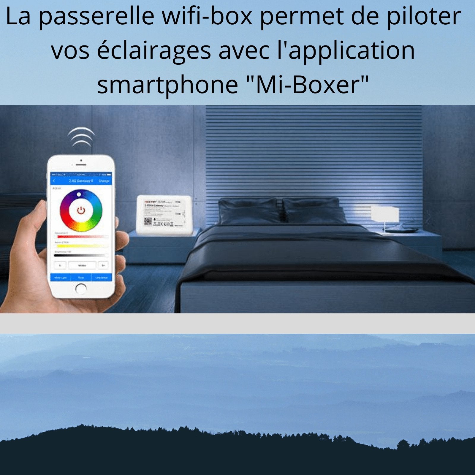 Smartphone, Alexa and google home compatible wifi gateway for MI-BOXER 2.4GHz range - Lumihome-France.com