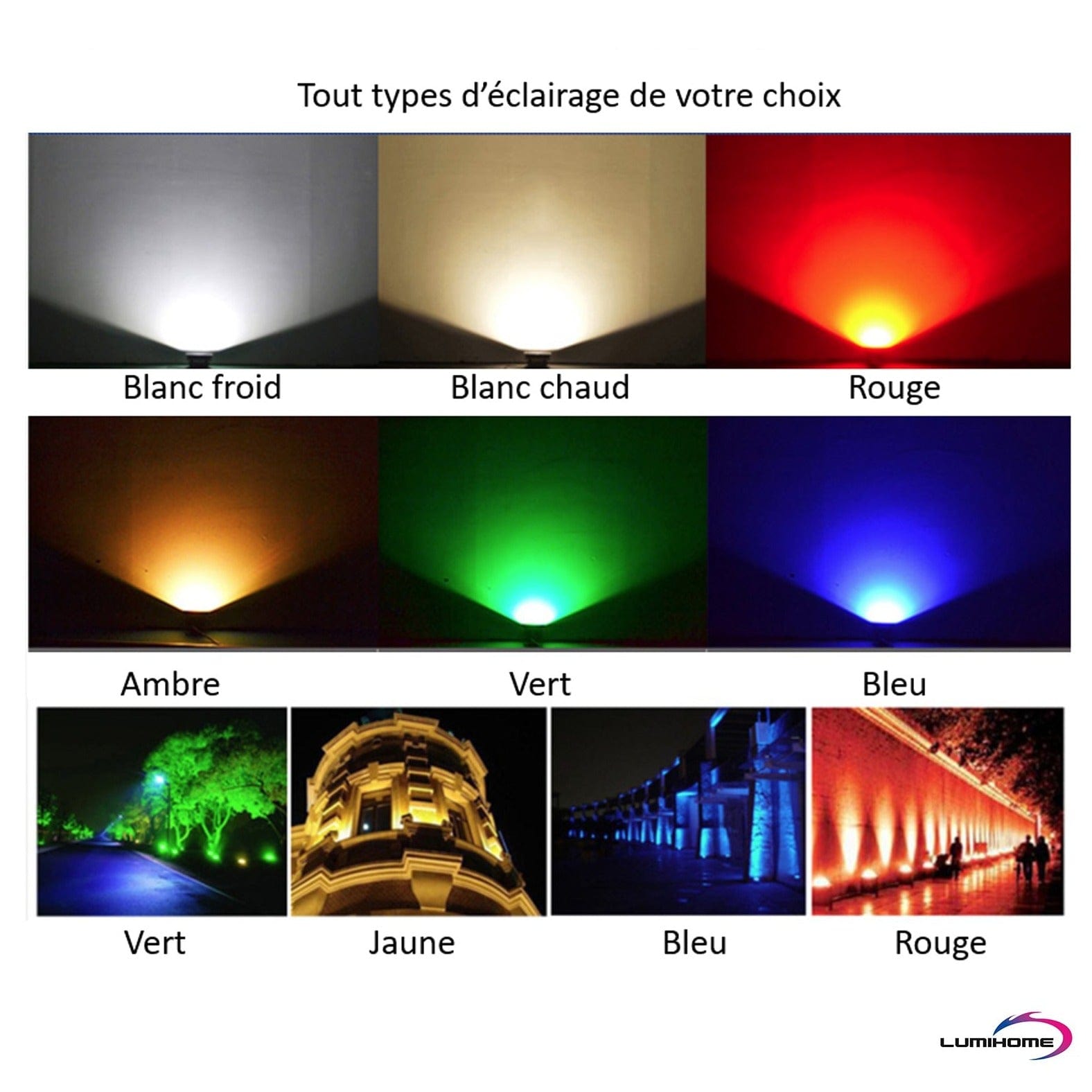 Ultra-powerful outdoor Led spotlight RGB-CCT Mi-Boxer - 230V - 50W - Remote control not included - Lumihome-France.com