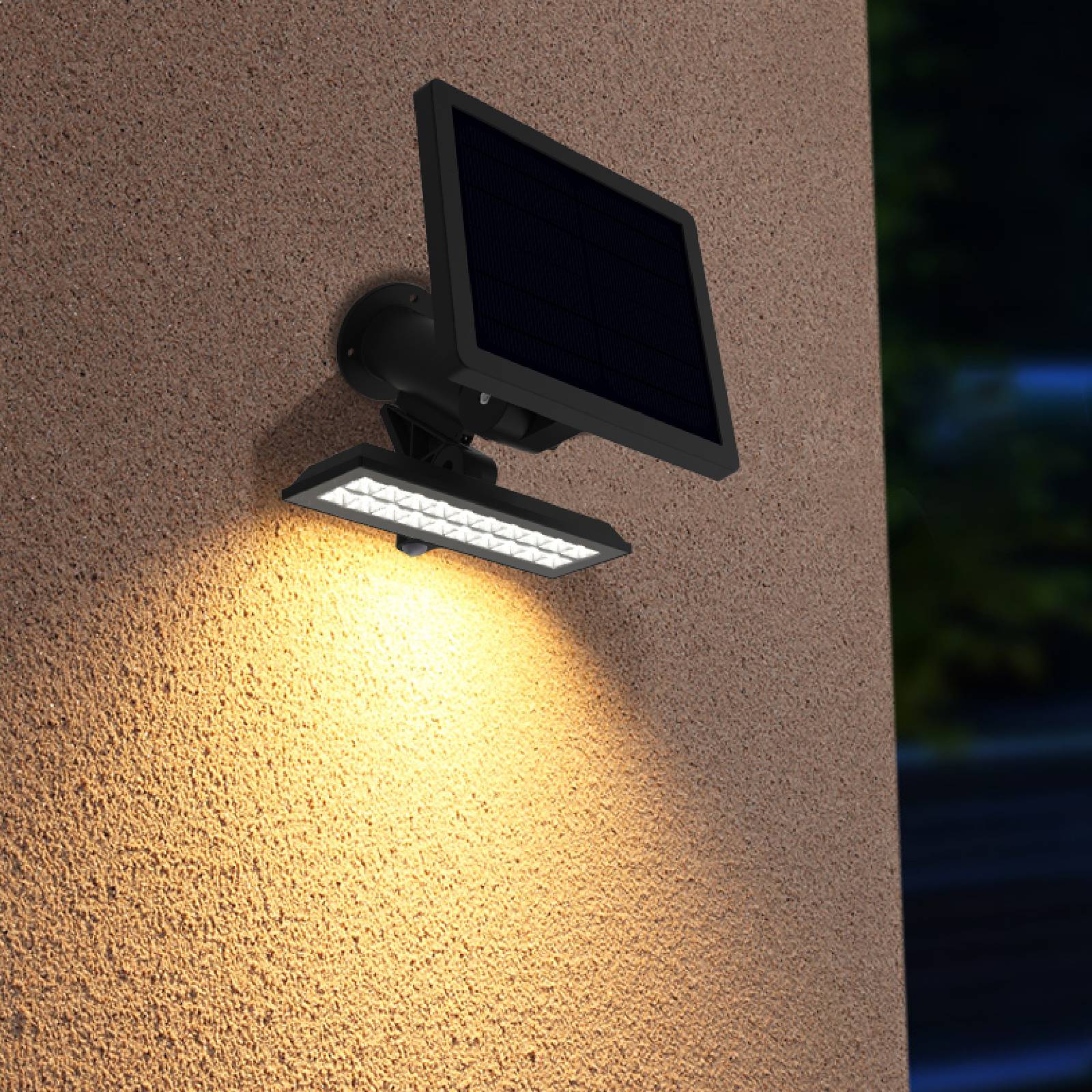 POWER-2000 ultra-powerful solar LED spotlight - Motion detector - 3 lighting modes 200 to 1800 lumens - Lumihome