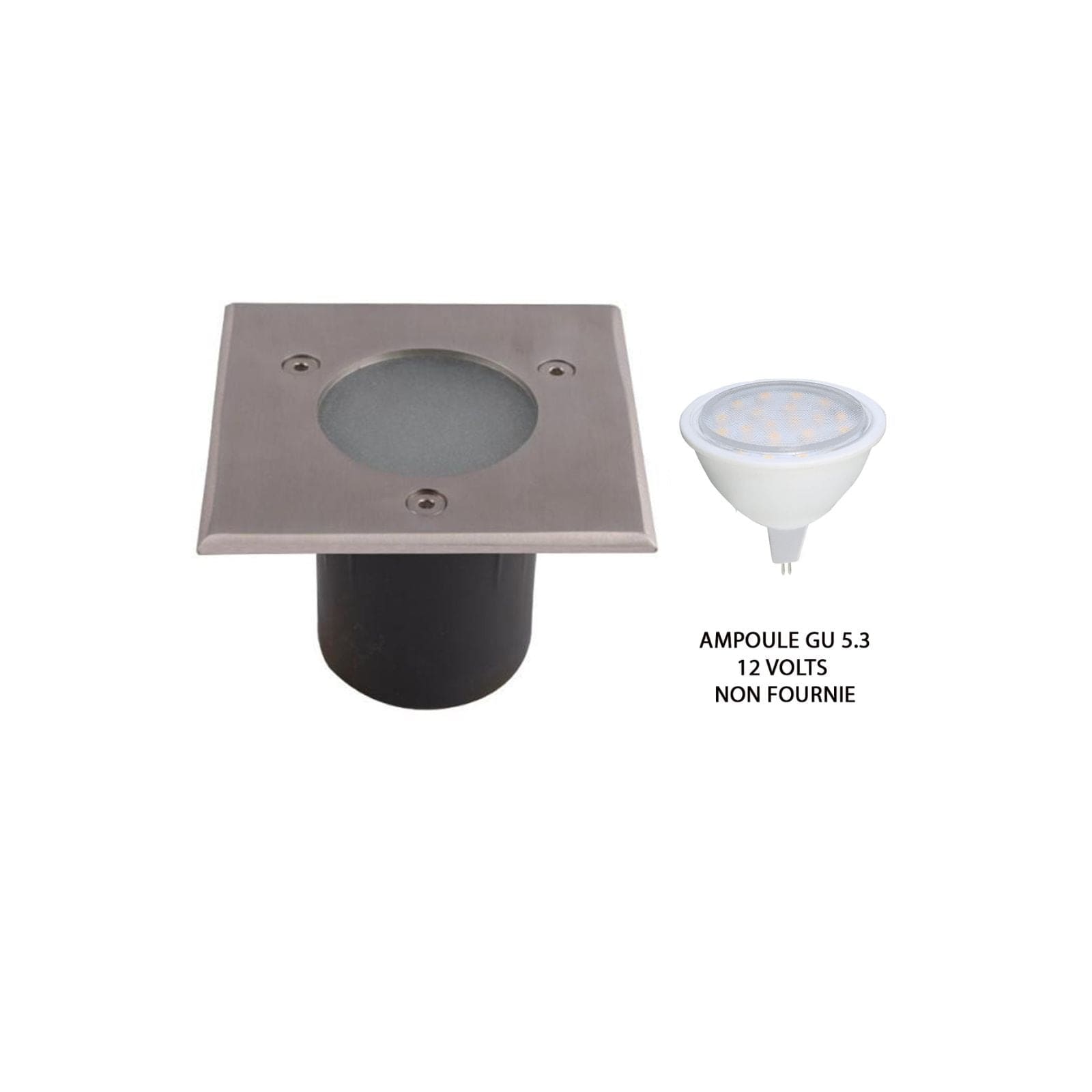 Square recessed spotlight MR-CA100 - 12V - Ø 10 cm - GU5.3 lampholder - Lumihome-France.com