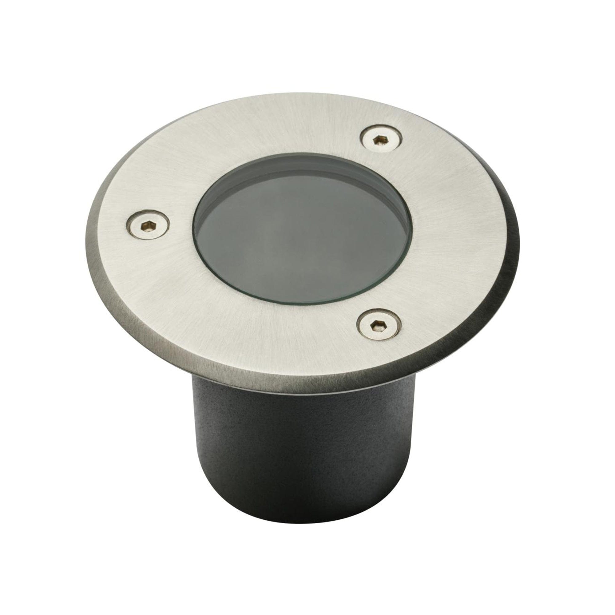 Mini outdoor recessed spotlight ALFA_10 - 230V - Ø 10 cm - GU10 socket - Brushed steel finish - Lumihome-France.com