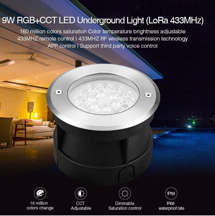 Led recessed spotlight RGB+CCT LoRa Series - 12-24V AC/DC - Ø15cm - 600 lumens - IP68 - Lumihome-France.com