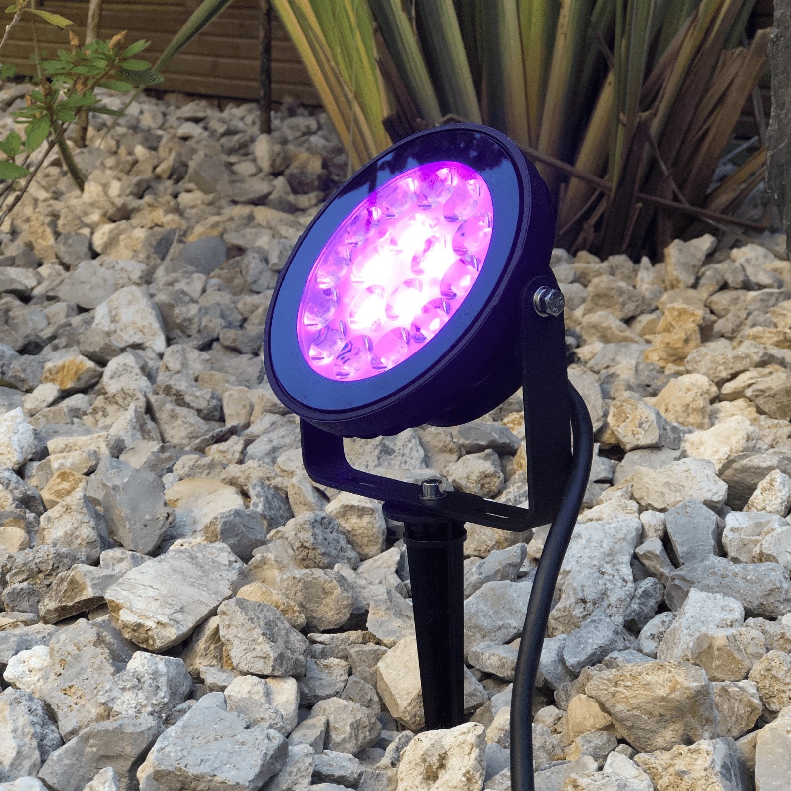 Led Spot RGB/CCT stake connected 9W - 230V - Ø 13.3 cm - Remote control - Lumihome