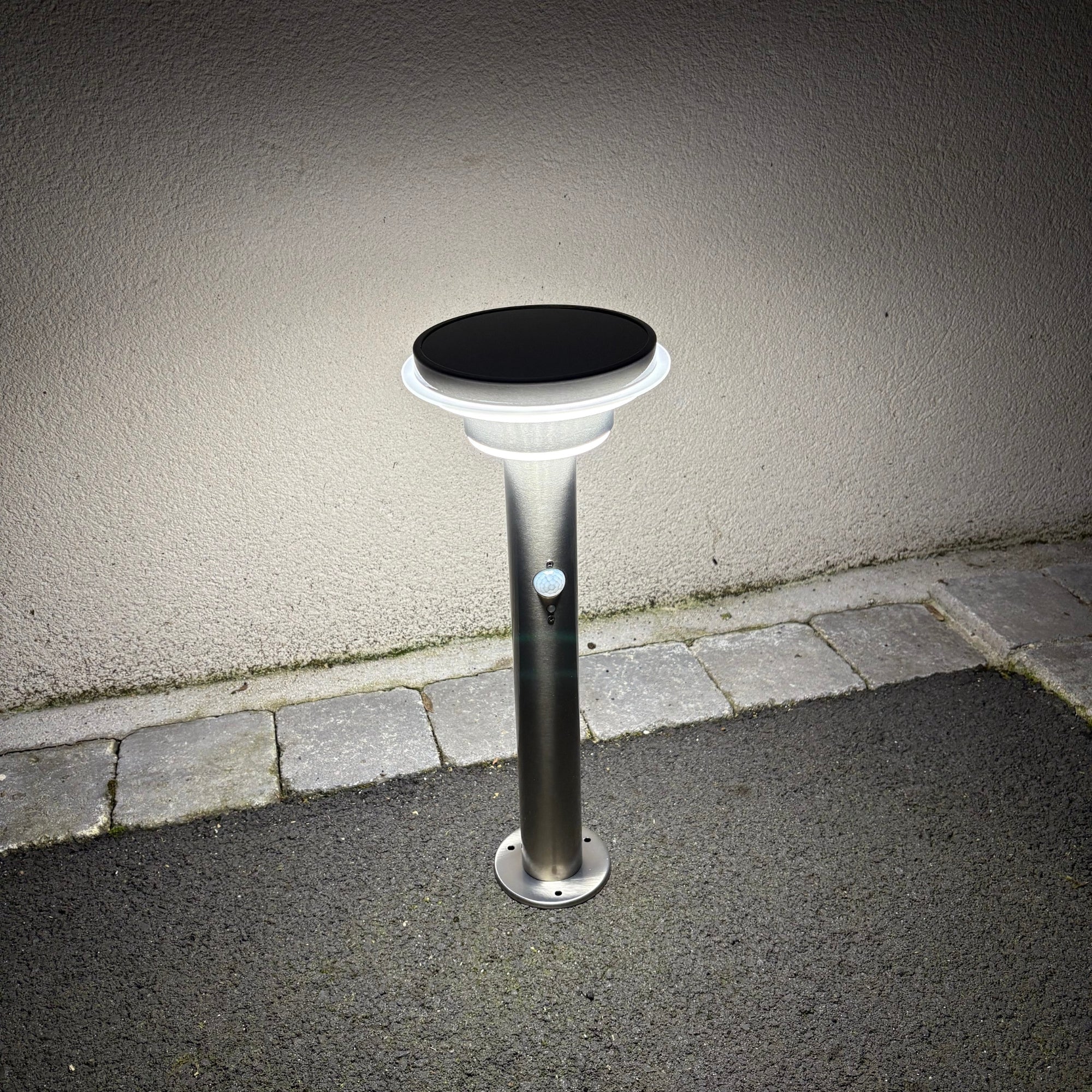 GENOVA bolardo LED solar - Detector de movimiento - 3 modos de iluminación 100 a 1000 lúmenes - Lumihome