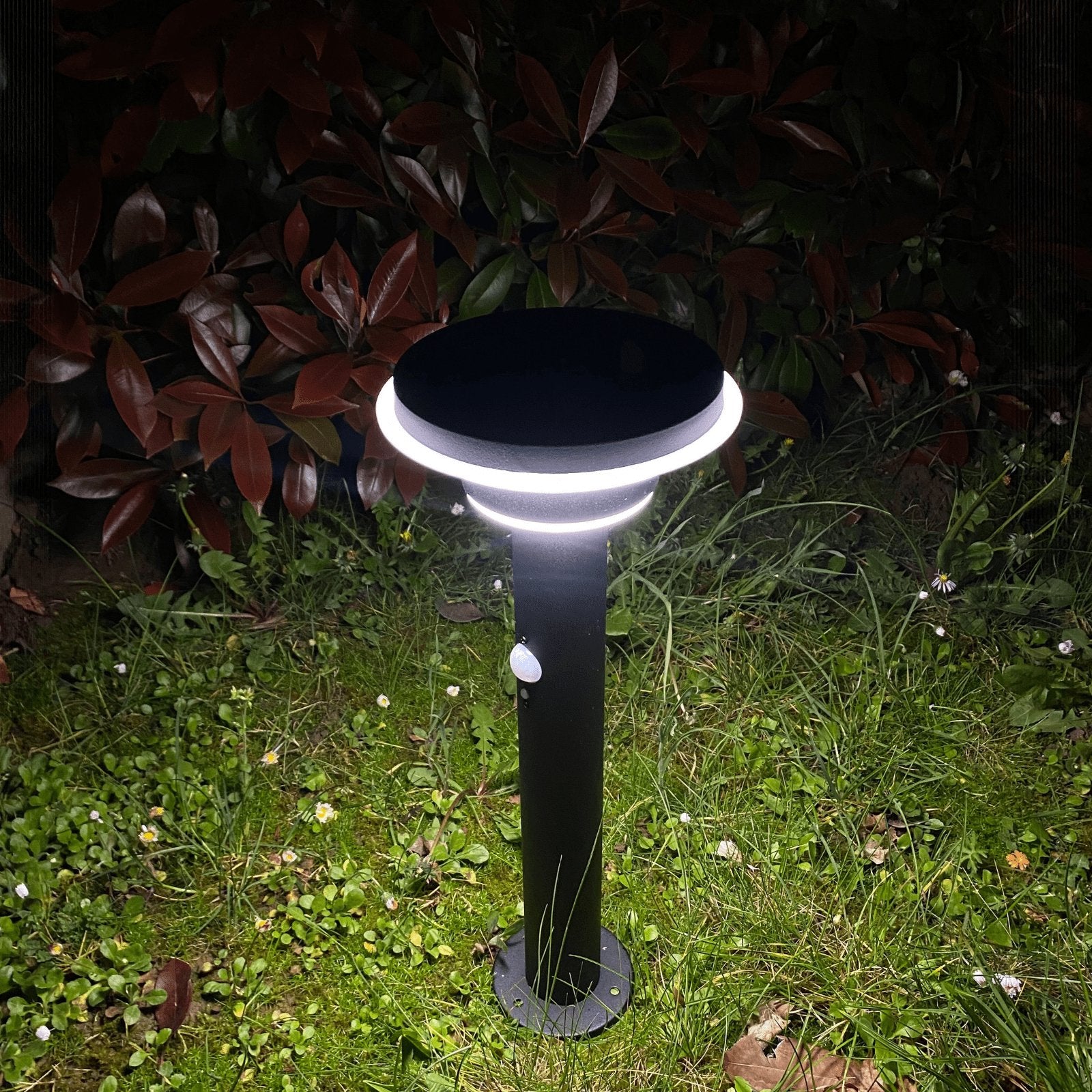 GENOVA bolardo LED solar - Detector de movimiento - 3 modos de iluminación 75 a 600 lúmenes - Lumihome