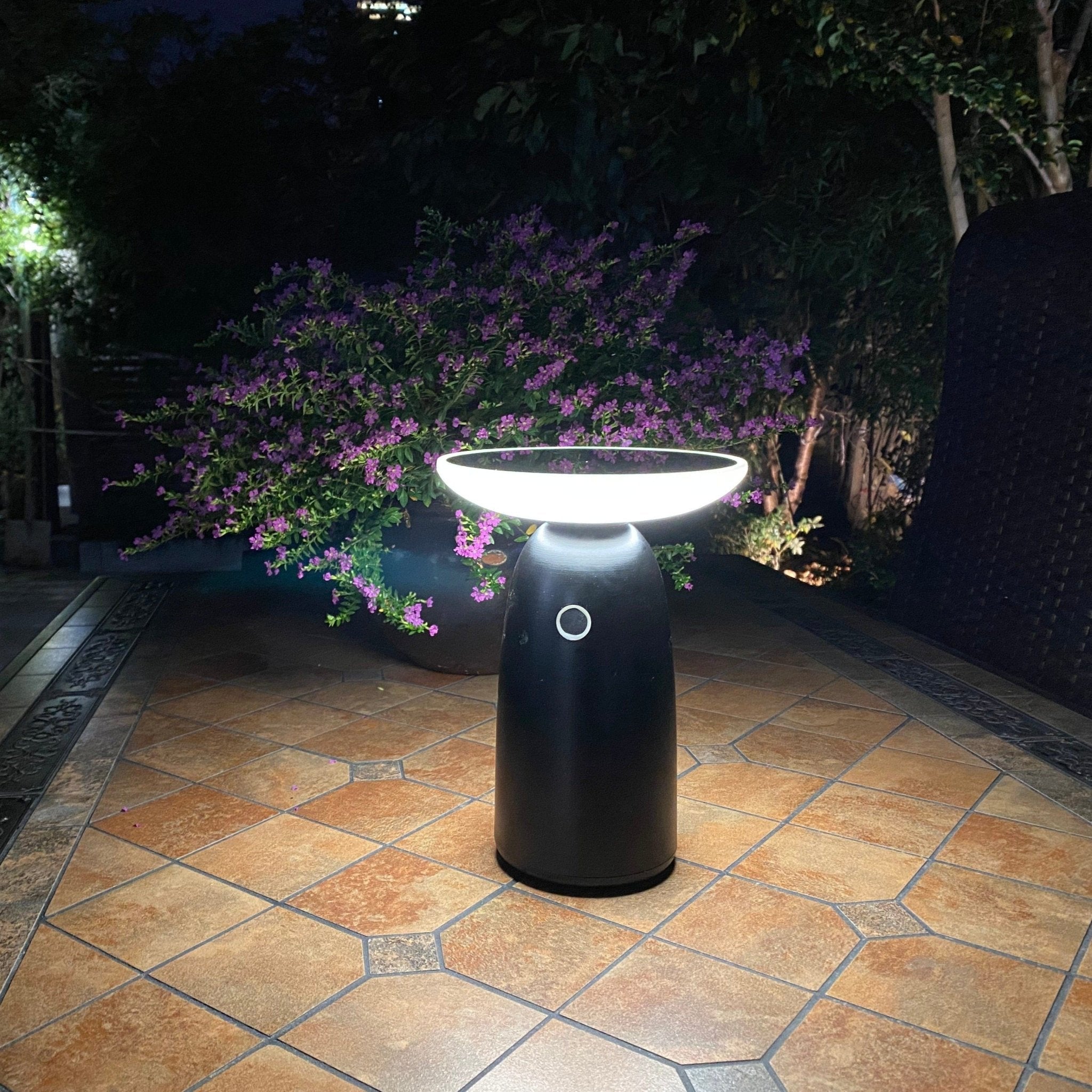 Lámpara de mesa LED solar negra HALO - 3 modos de iluminación - max 250 lúmenes - enchufe USB - Lumihome-France.com